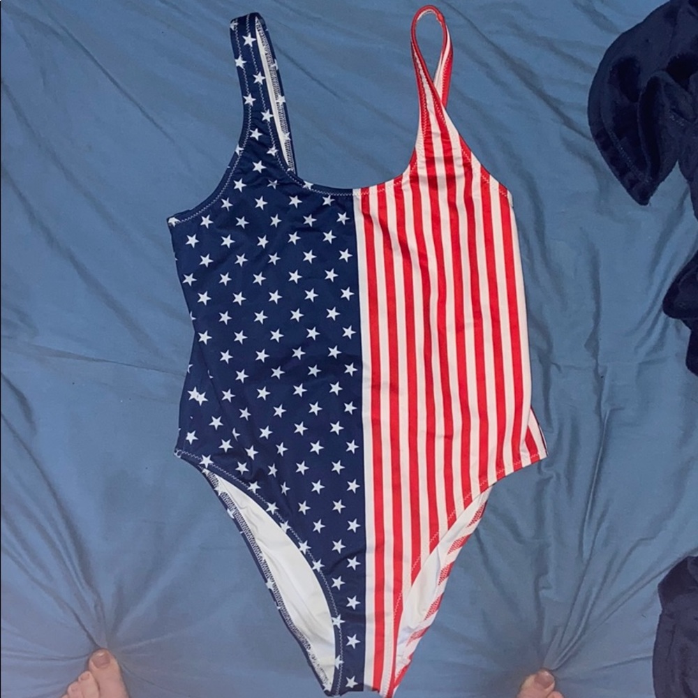Chubbies American Flag one piece swimsuit
